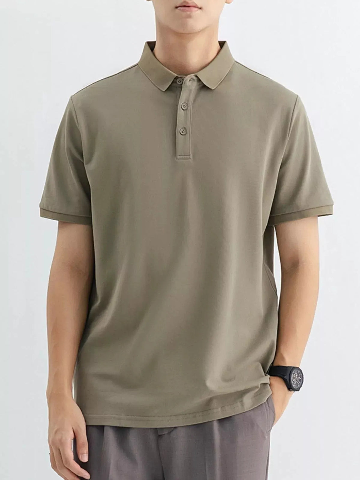 Men's Plus Size Classic Fit Short Sleeve Polo by Trendsi