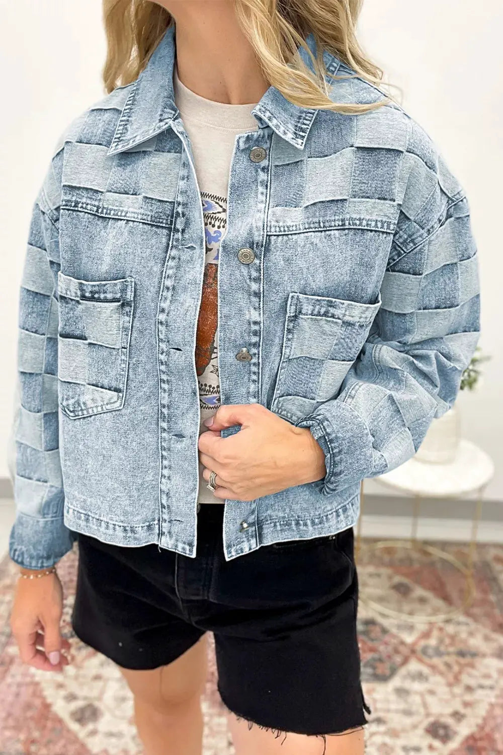 Button Up Wash Denim Jacket by Partner Label