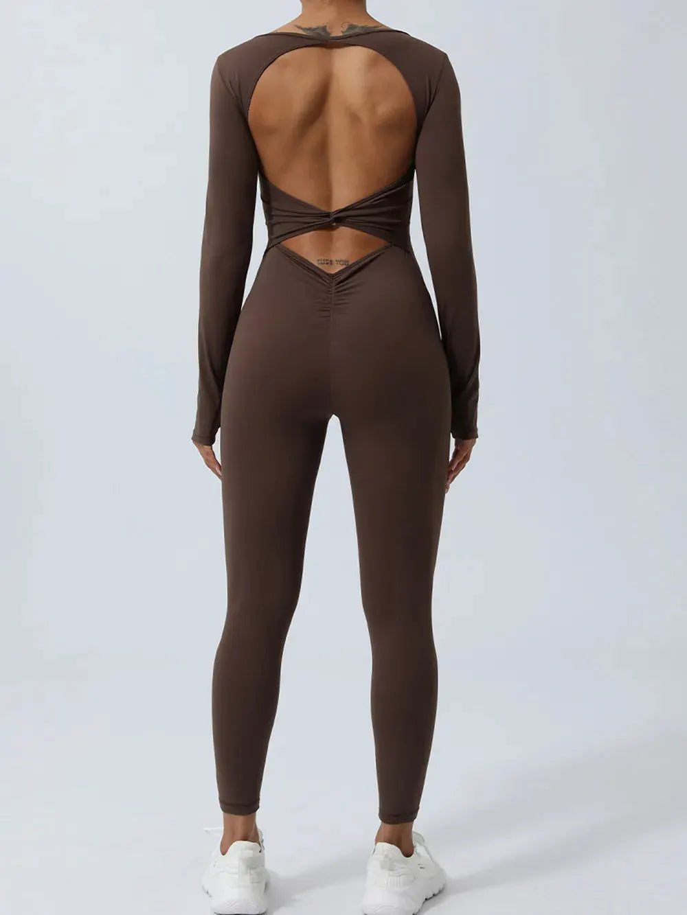 Twisted Backless Long Sleeve Jumpsuit by Partner Label