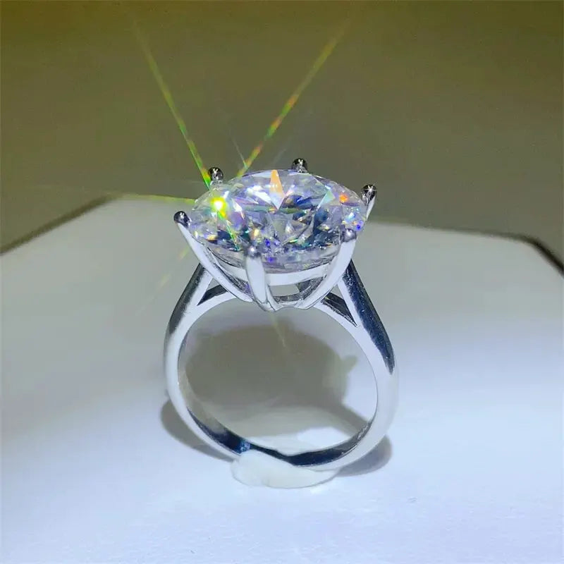 10 Carat Moissanite 925 Sterling Silver Ring by Partner Label