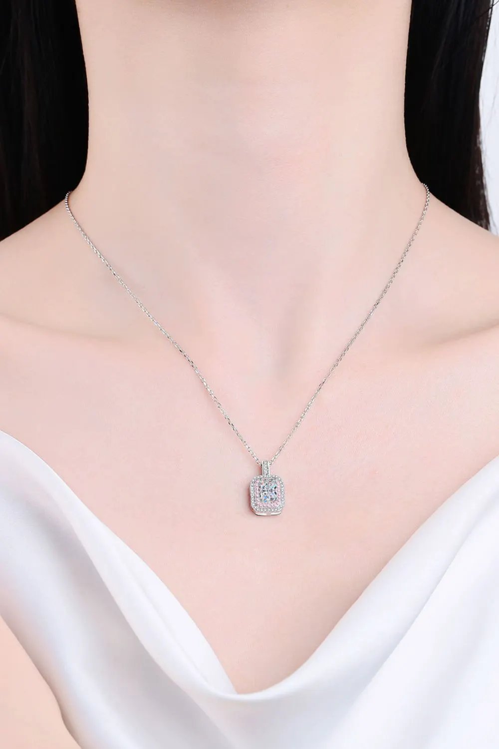 1 Carat Moissanite Geometric Pendant Chain Necklace by Partner Labels
