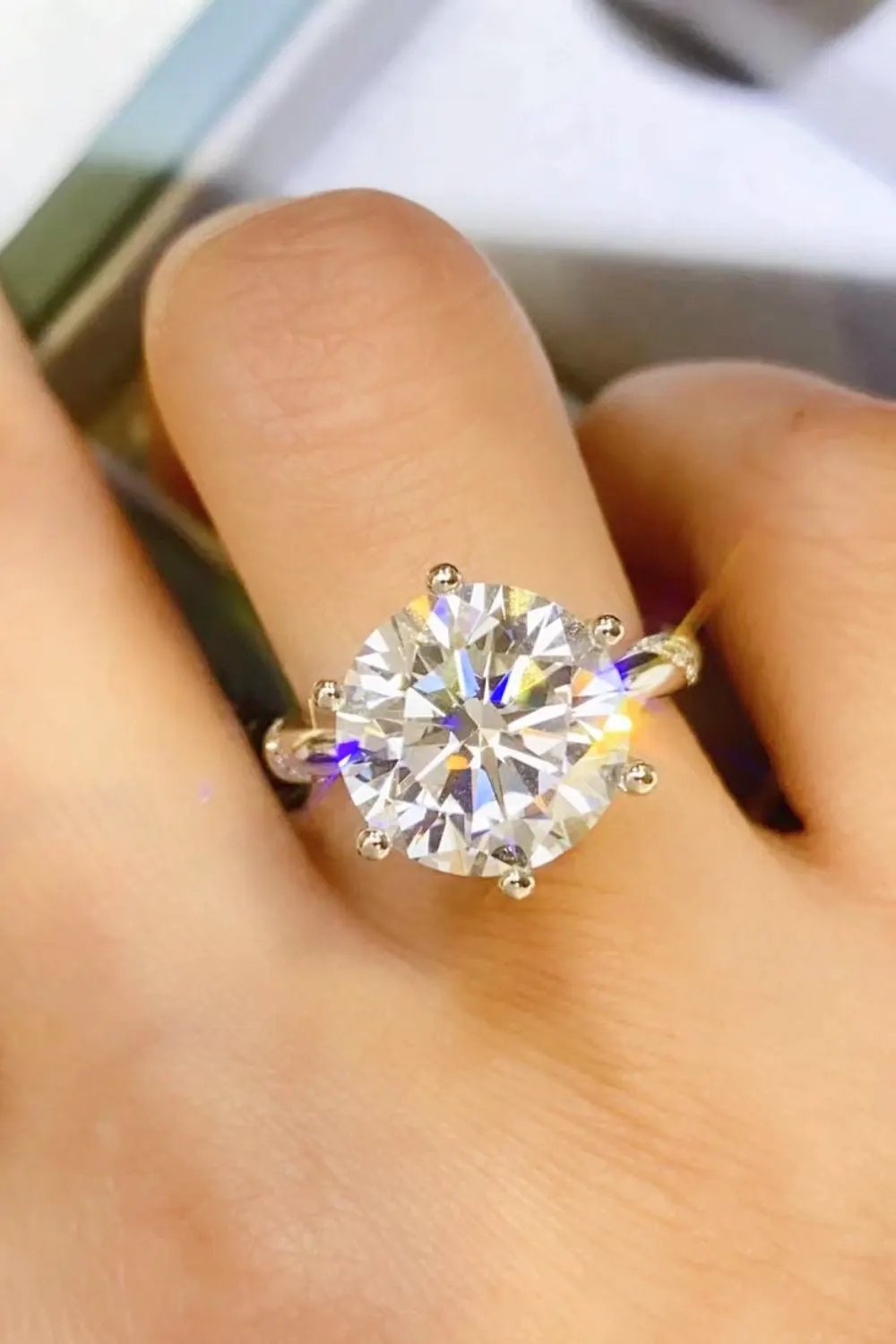 5 Carat Moissanite 6-Prong Ring by Partner Label