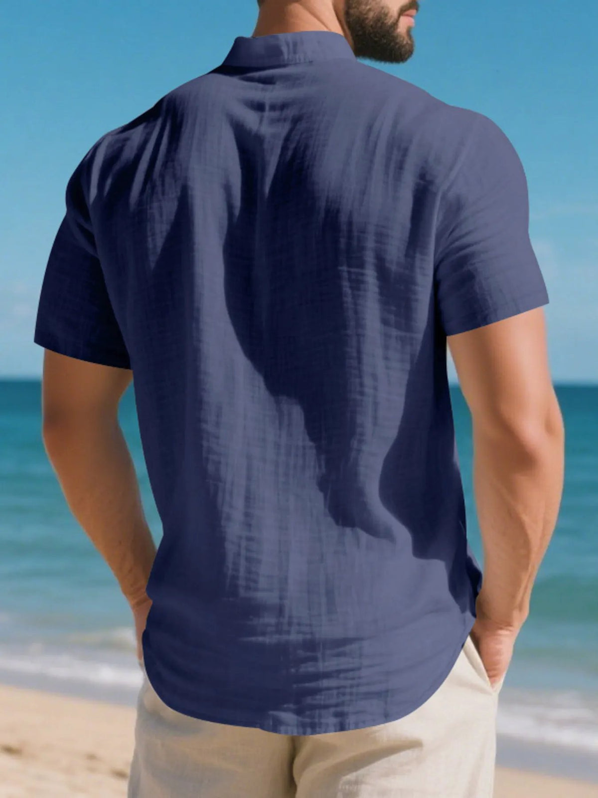 Men's Full Size Button Detail Short Sleeve Shirt Plus Size by Trendsi