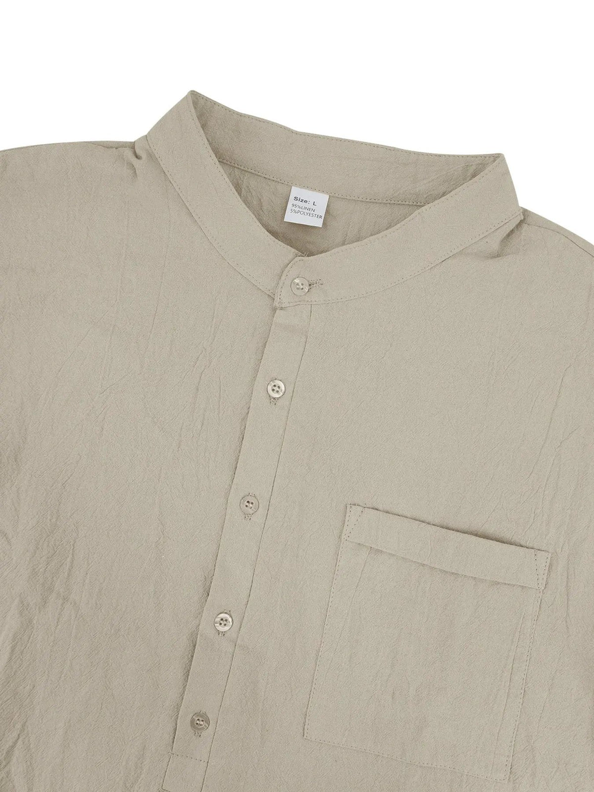 Men's Full Size Button Detail Long Sleeve Shirt Plus Size by Trendsi