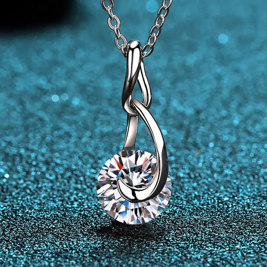 2 Carat Moissanite 925 Sterling Silver Necklace by Partner Labels