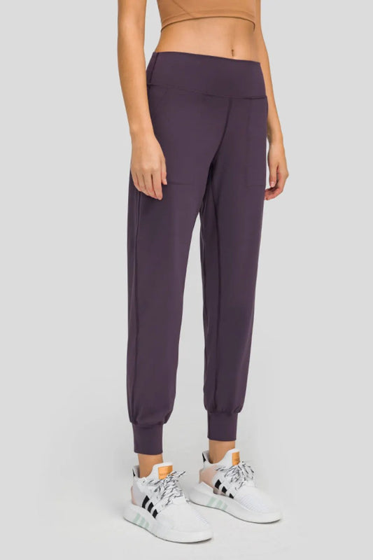 Millennia Wide Waistband Slant Pocket Pants by Millennia