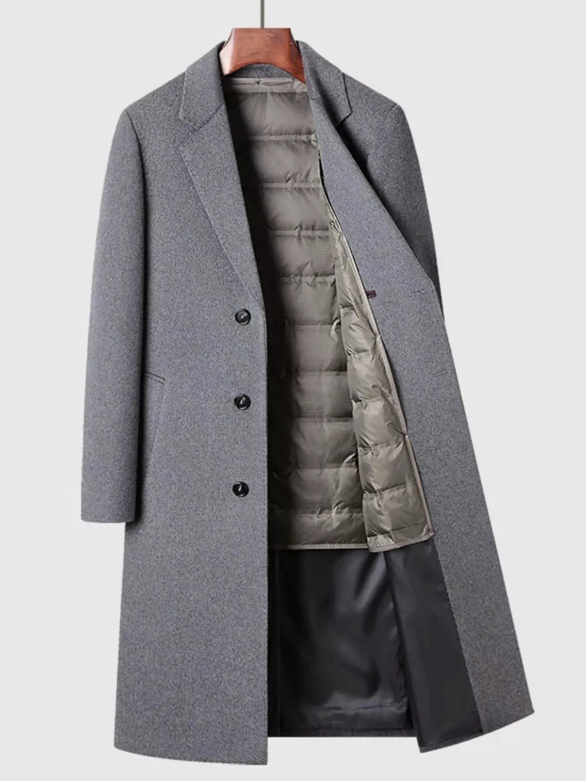 Men's Classic Button Up Overcoat by Partner Label