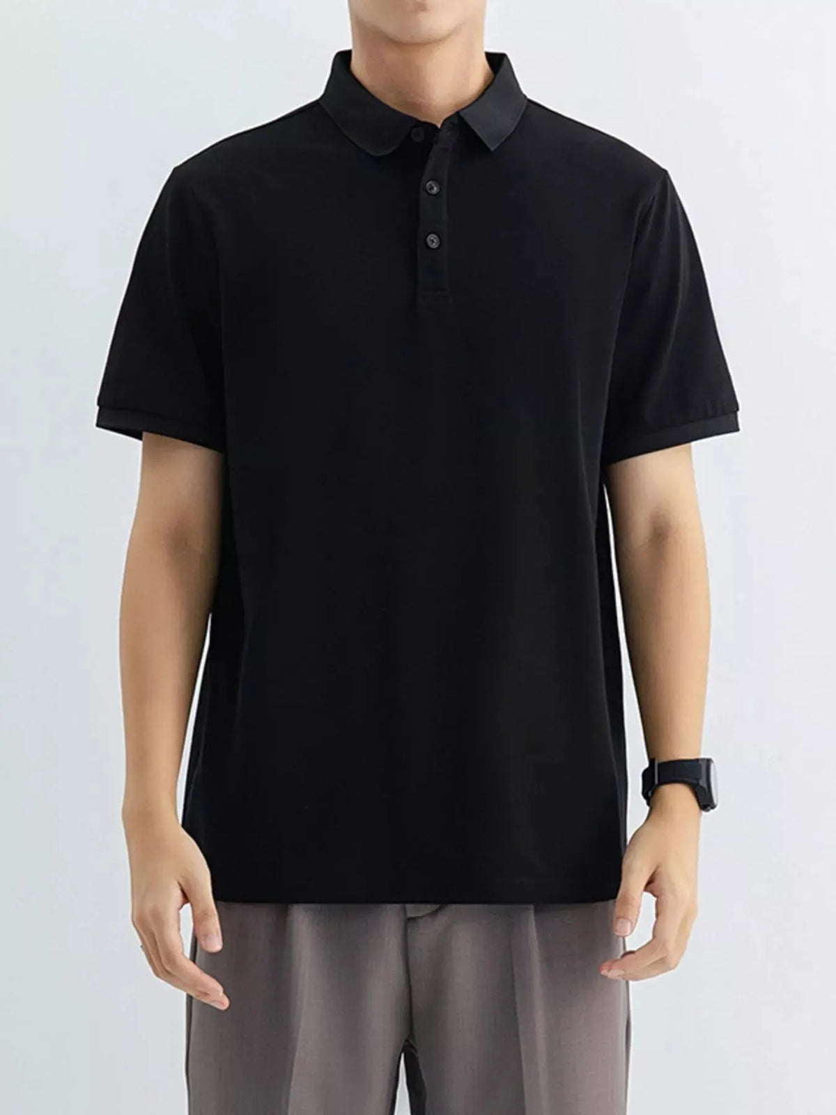 Men's Plus Size Classic Fit Short Sleeve Polo by Trendsi
