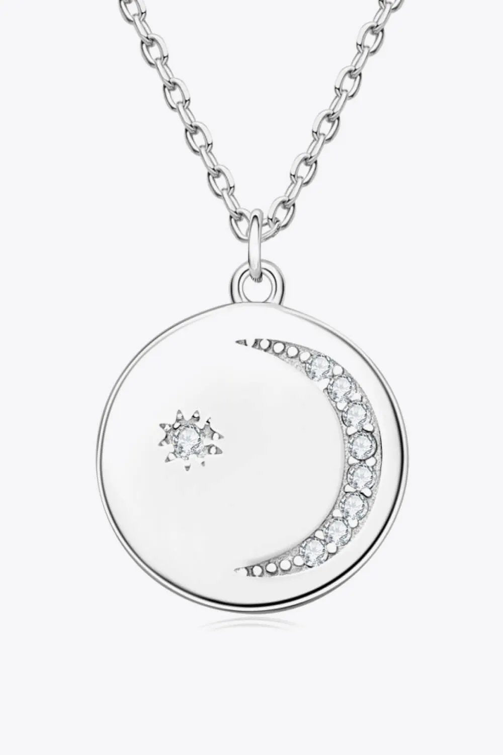 Moissanite Round Pendant Necklace by Partner Label