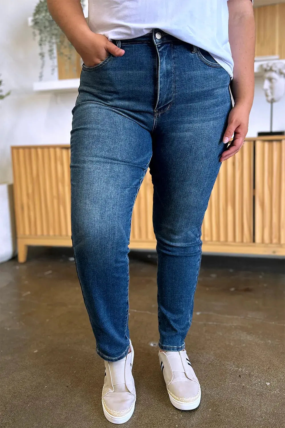 Judy Blue Full Size Tummy Control High Waist Slim Jeans by Judy Blue