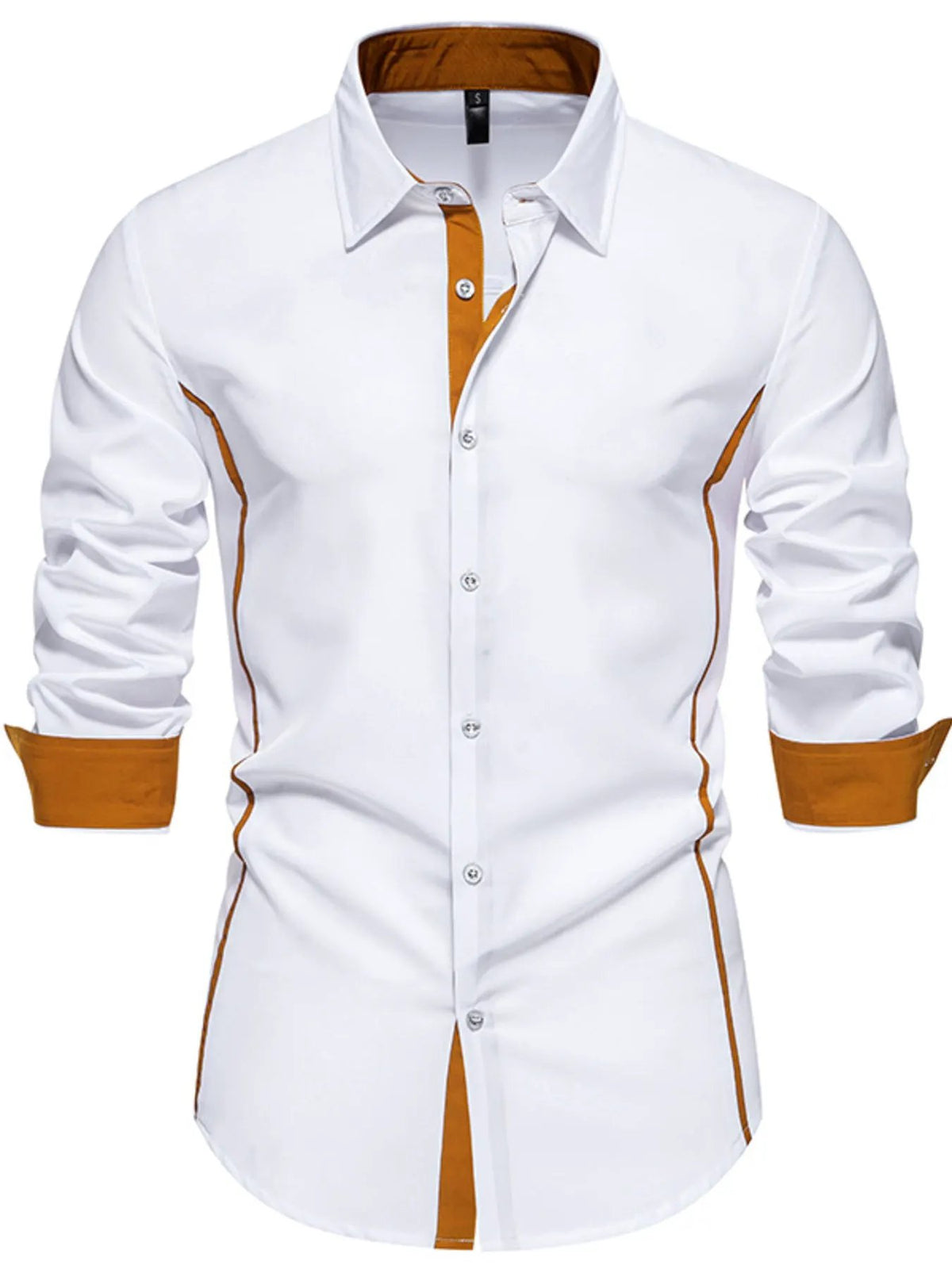 Men's Contrast Trim Button-Down Shirt by Trendsi