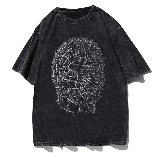 Gothic Vintage Grunge Y2K Oversized Anime T-Shirt by Vimost Shop