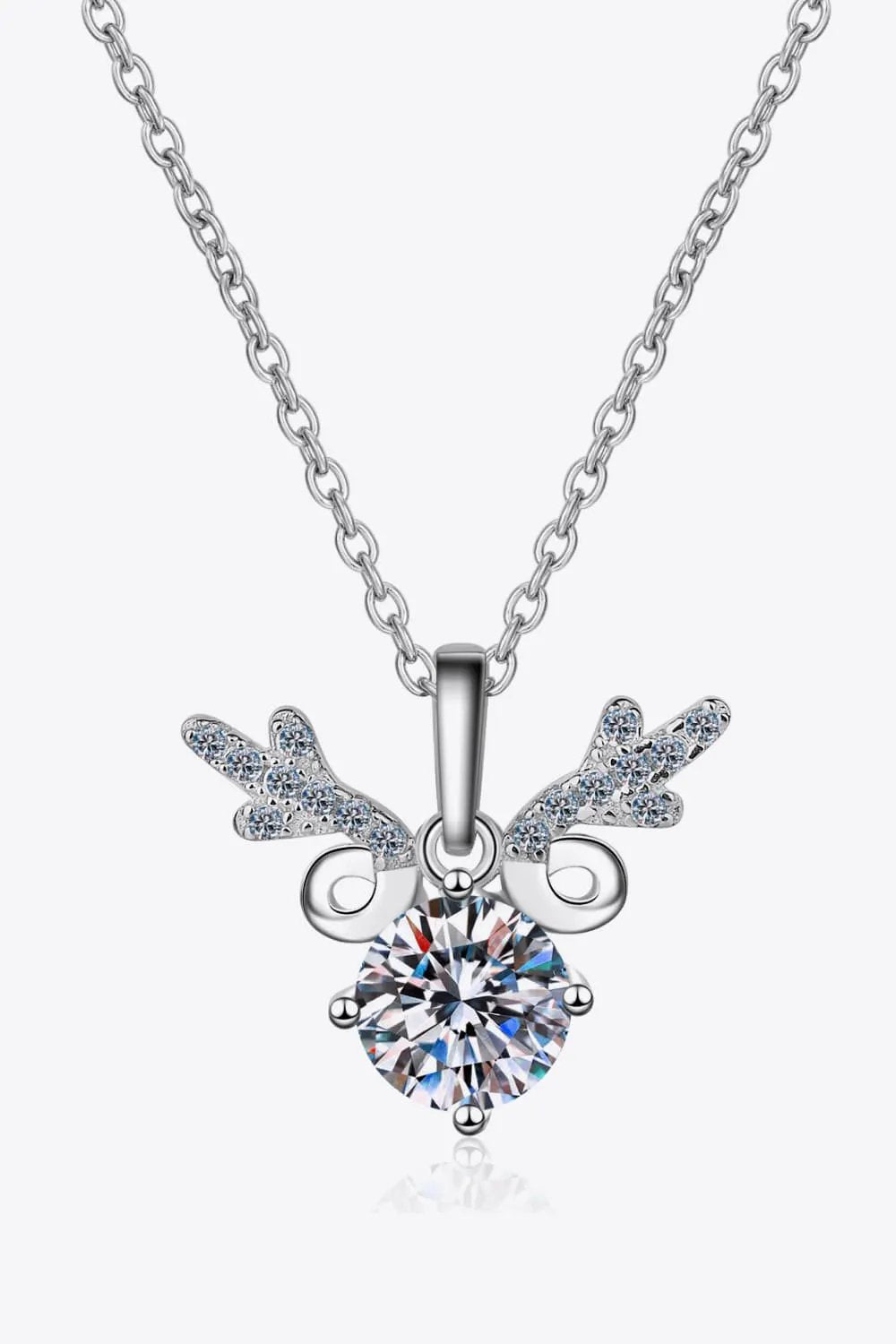 1 Carat Moissanite Key Pendant Necklace in 925 Sterling Silver by Partner Label