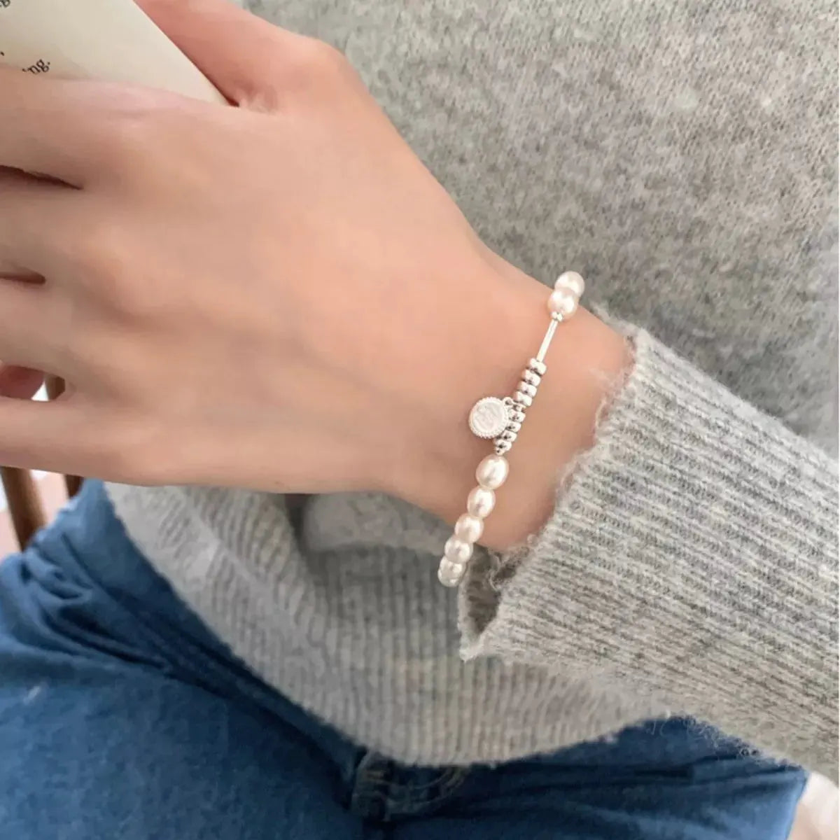 Pearl 925 Sterling Silver Bracelet by Partner Label