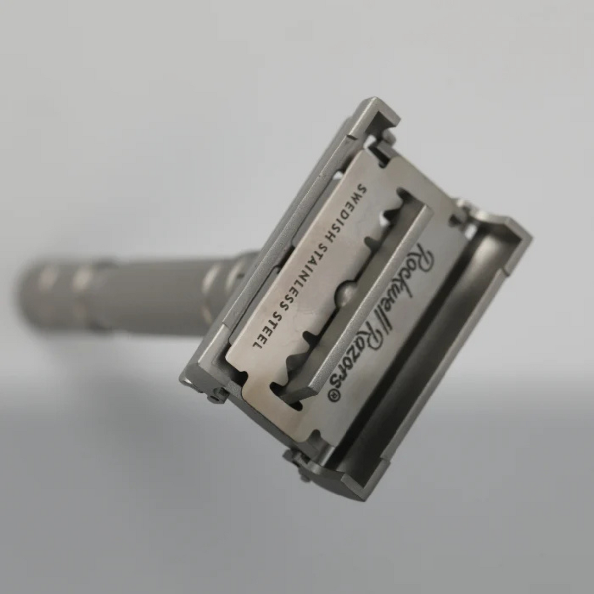 Rockwell T2 Adjustable Twist-To-Open Stainless Steel DE Safety Razor - Matte Silver by Rockwell
