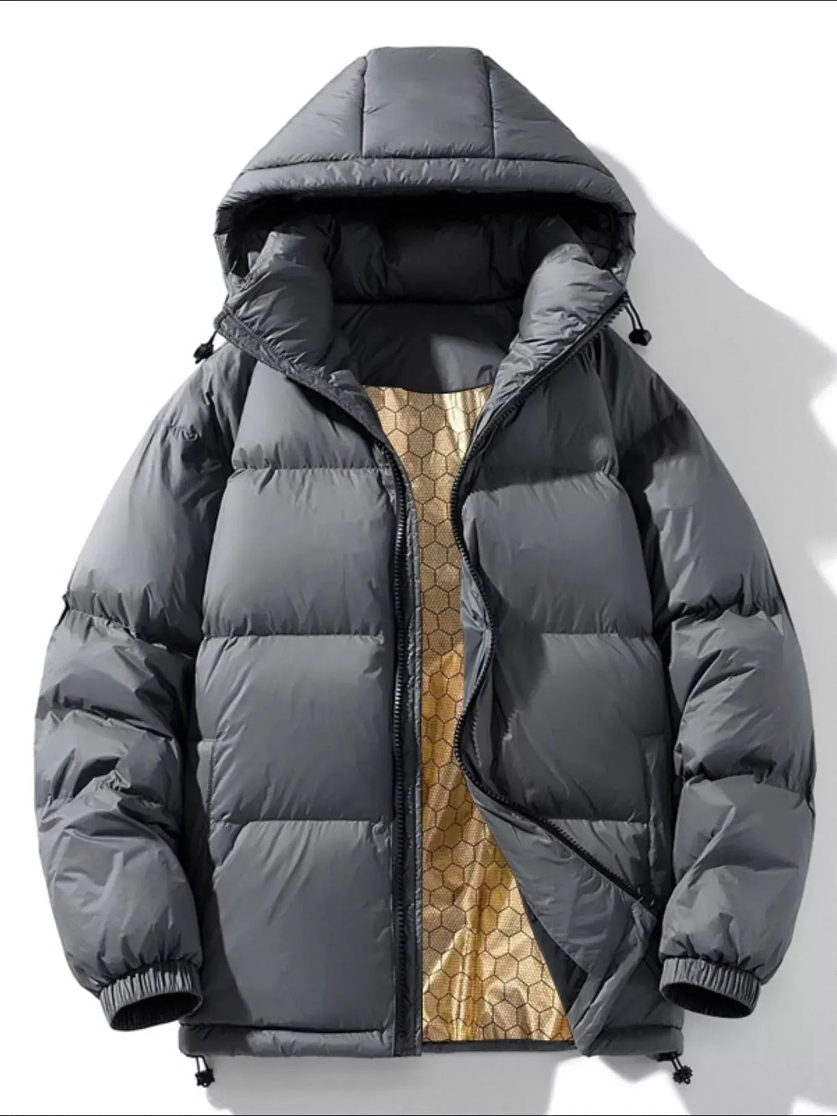 Men's Full Size Warm Padded Hooded Puffer Jacket Plus Size by Partner Label