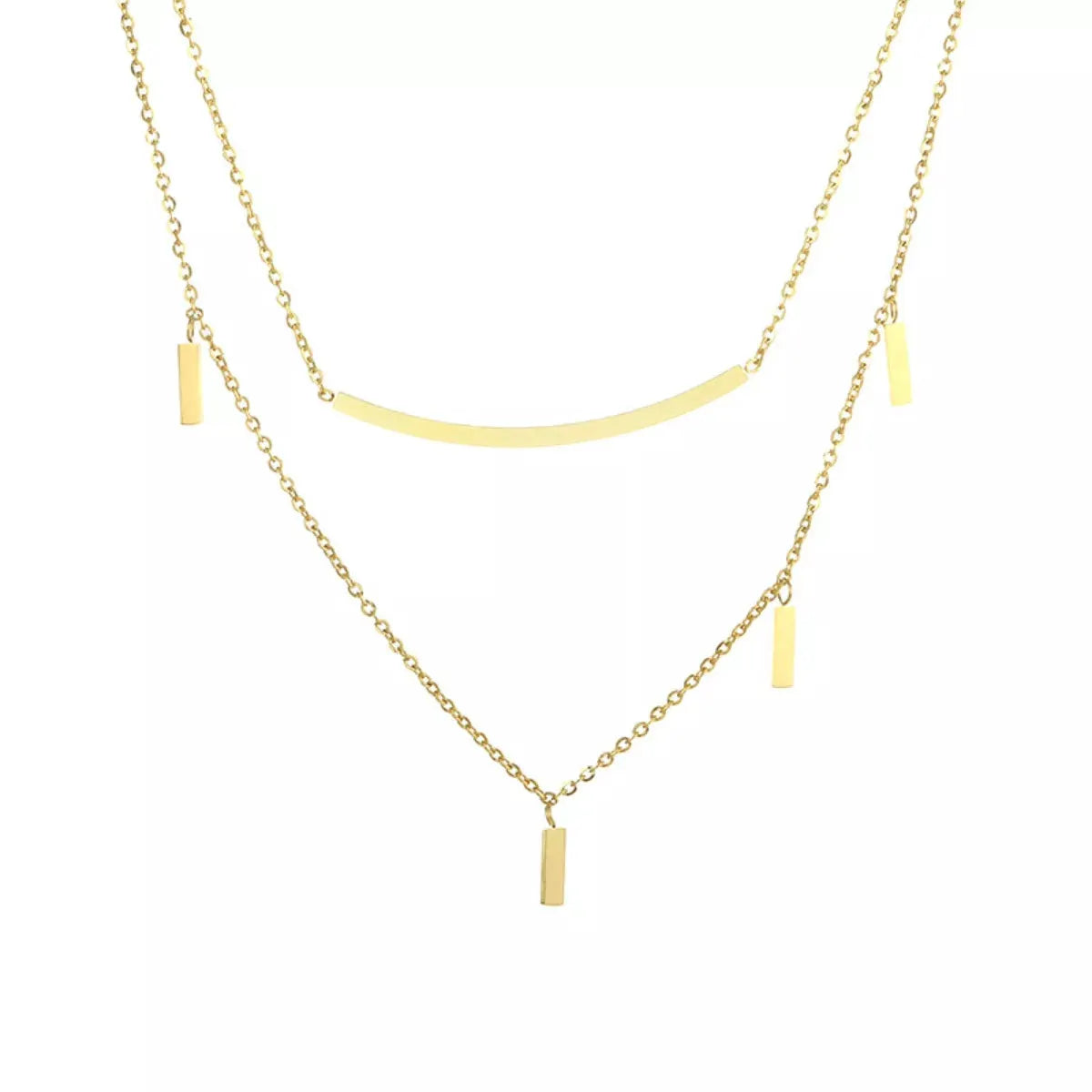 18K Gold-Plated Double Layered Necklace by Partner Label