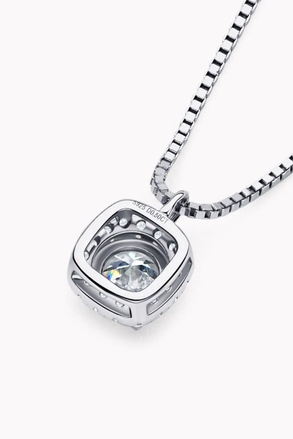 Moissanite Pendant Platinum‑Plated Necklace by Partner Label