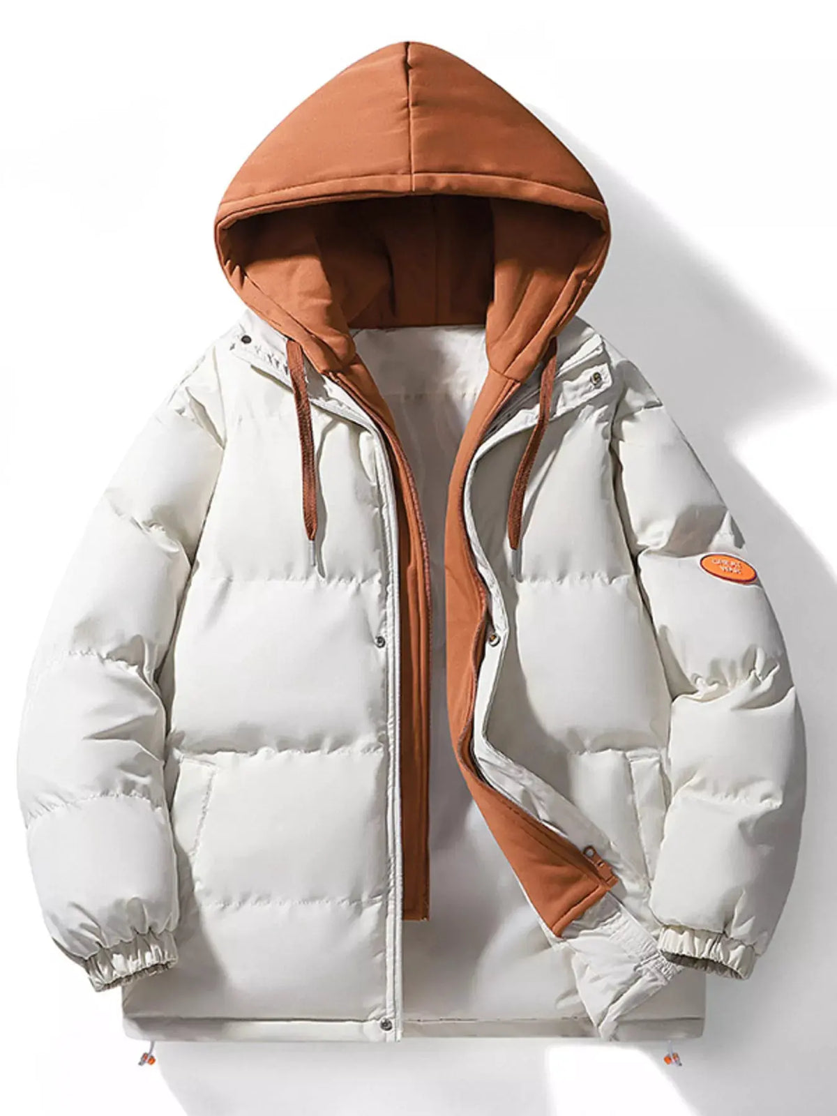 Men's Plus Size Hooded Padded Puffer Jacket by Partner Label