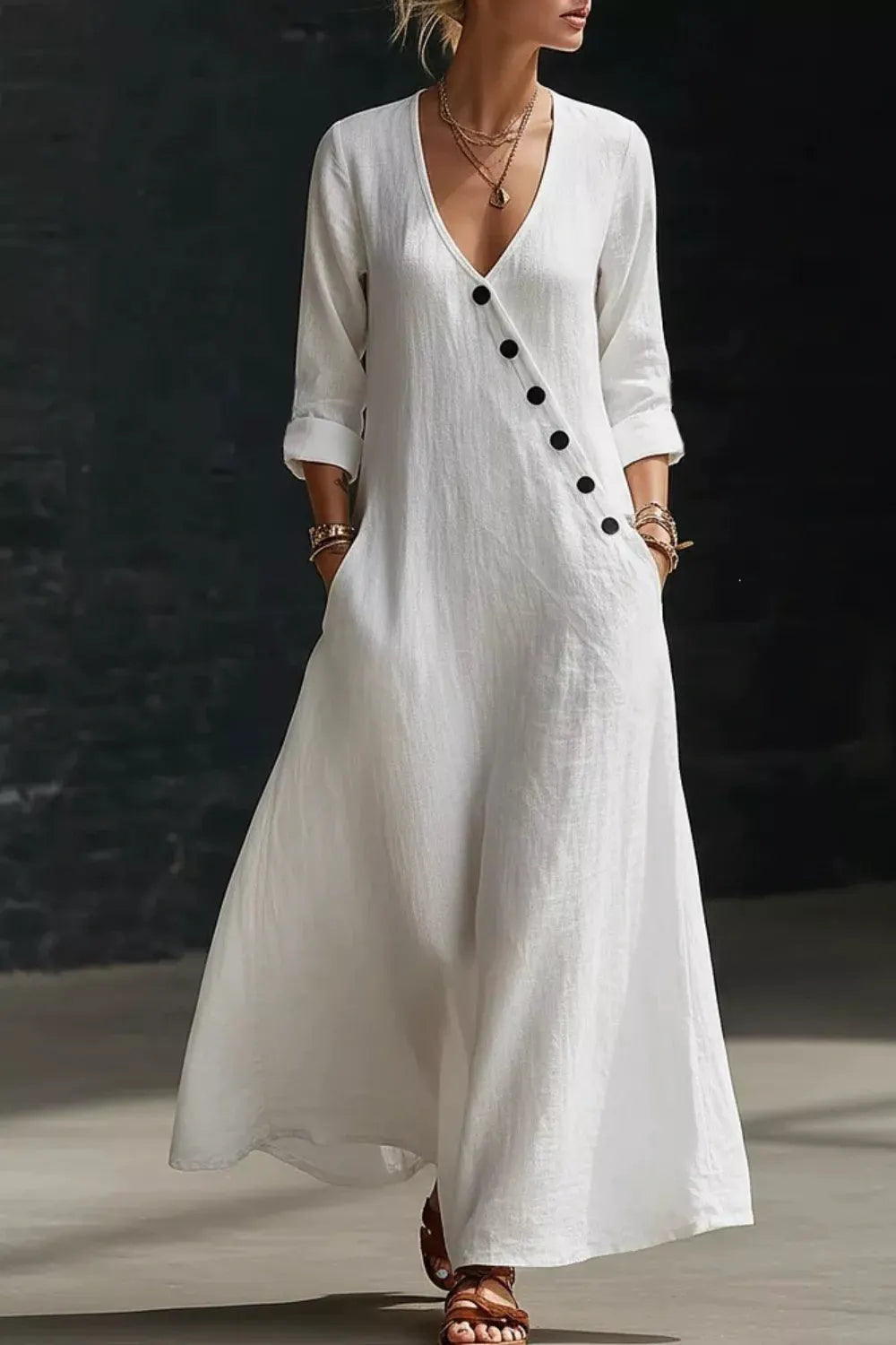 Surplice Long Sleeve Maxi Dress by Trendsi