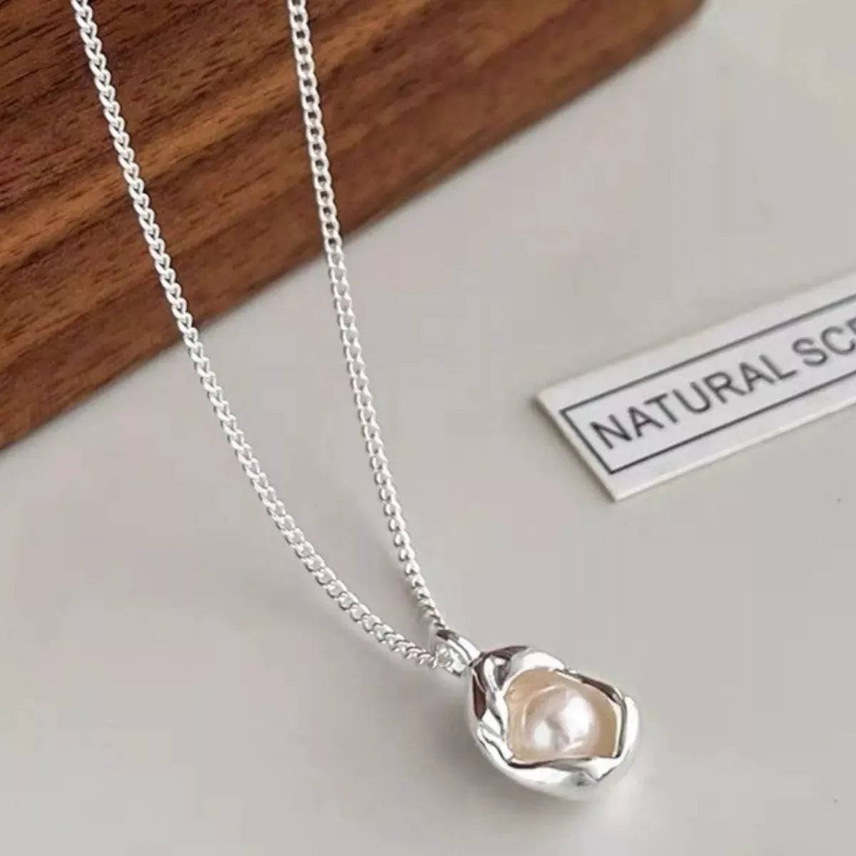 Pearl 925 Sterling Silver Necklace by Partner Labels