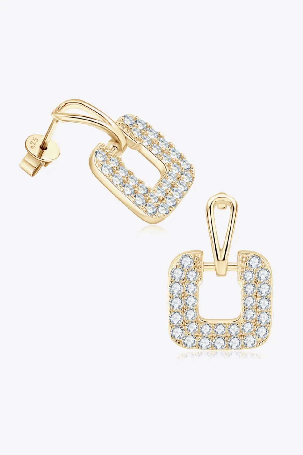 1.68 Carat Moissanite 925 Sterling Silver Drop Earrings by Partner Label