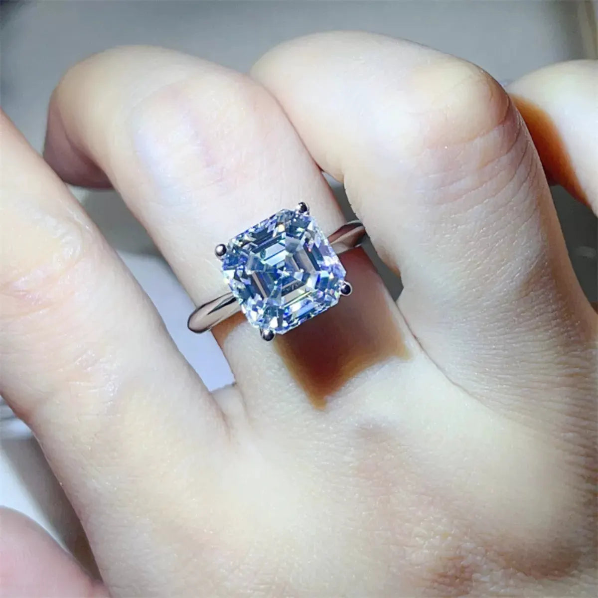 5 Carat Moissanite 925 Sterling Silver Ring by Partner Label