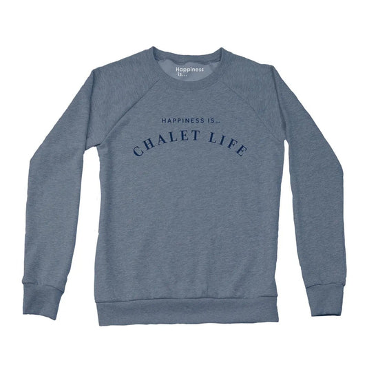 Women's Chalet Crew Sweatshirt, Heather Navy by Life Collection