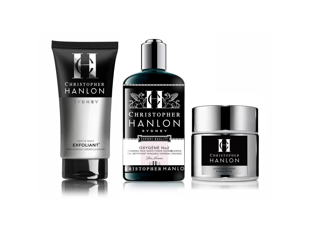 3-Step SKINCARE SYSTEM | MEN | Norm - Oily + Blemish Prone by CHRISTOPHER HANLON®