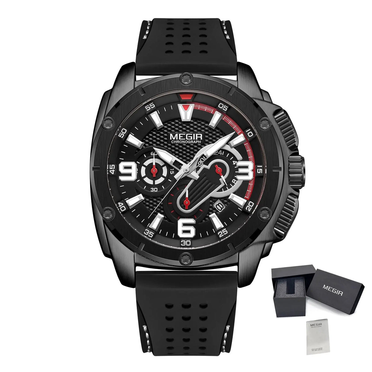 MEGIR Mens Watches Top Brand Luxury Silicone Sports Military Watch Waterproof Quartz Clock Men Chronograph Man Wristwatch 2147 by MEGIR WATCH GROUP