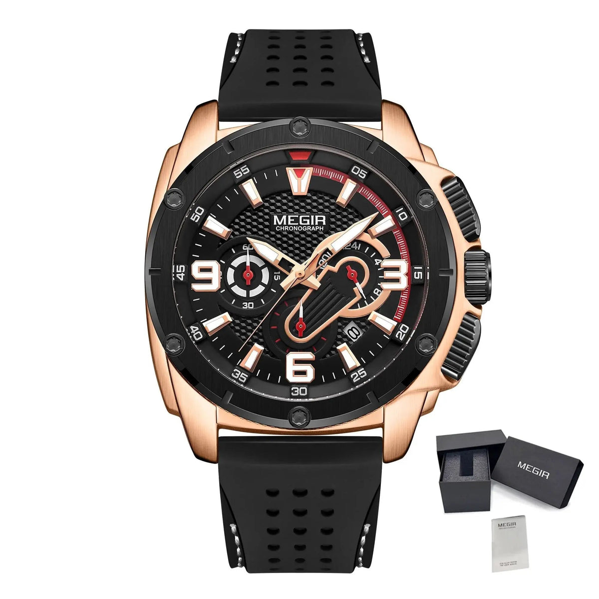MEGIR Mens Watches Top Brand Luxury Silicone Sports Military Watch Waterproof Quartz Clock Men Chronograph Man Wristwatch 2147 by MEGIR WATCH GROUP
