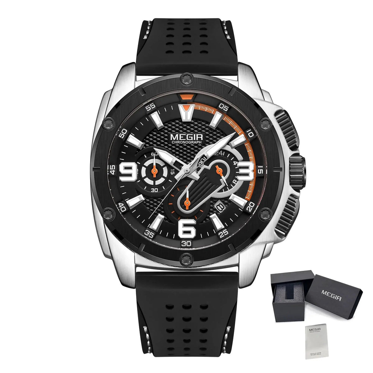 MEGIR Mens Watches Top Brand Luxury Silicone Sports Military Watch Waterproof Quartz Clock Men Chronograph Man Wristwatch 2147 by MEGIR WATCH GROUP