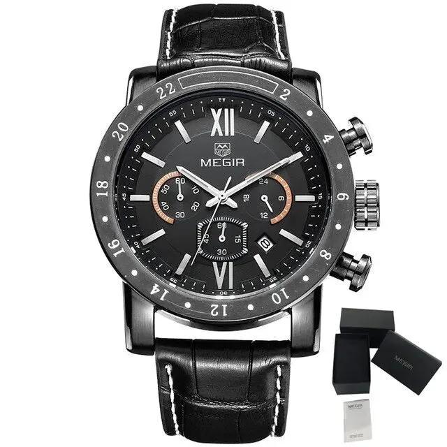 MEGIR Luxury Men's Business Watches Chronograph Waterproof Stainless Steel Quartz Watch Calendar Male Clock Reloj Hombre 3008 by MEGIR WATCH GROUP