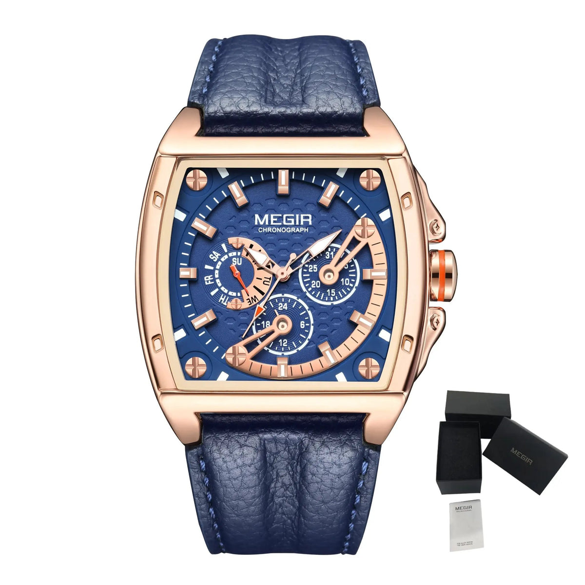MEGIR Fashion Mens Watches Brand Luxury Waterproof Military WristWatch Leather Sport Quartz Date Weeds Clock Reloj Hombre 2204 by MEGIR WATCH GROUP