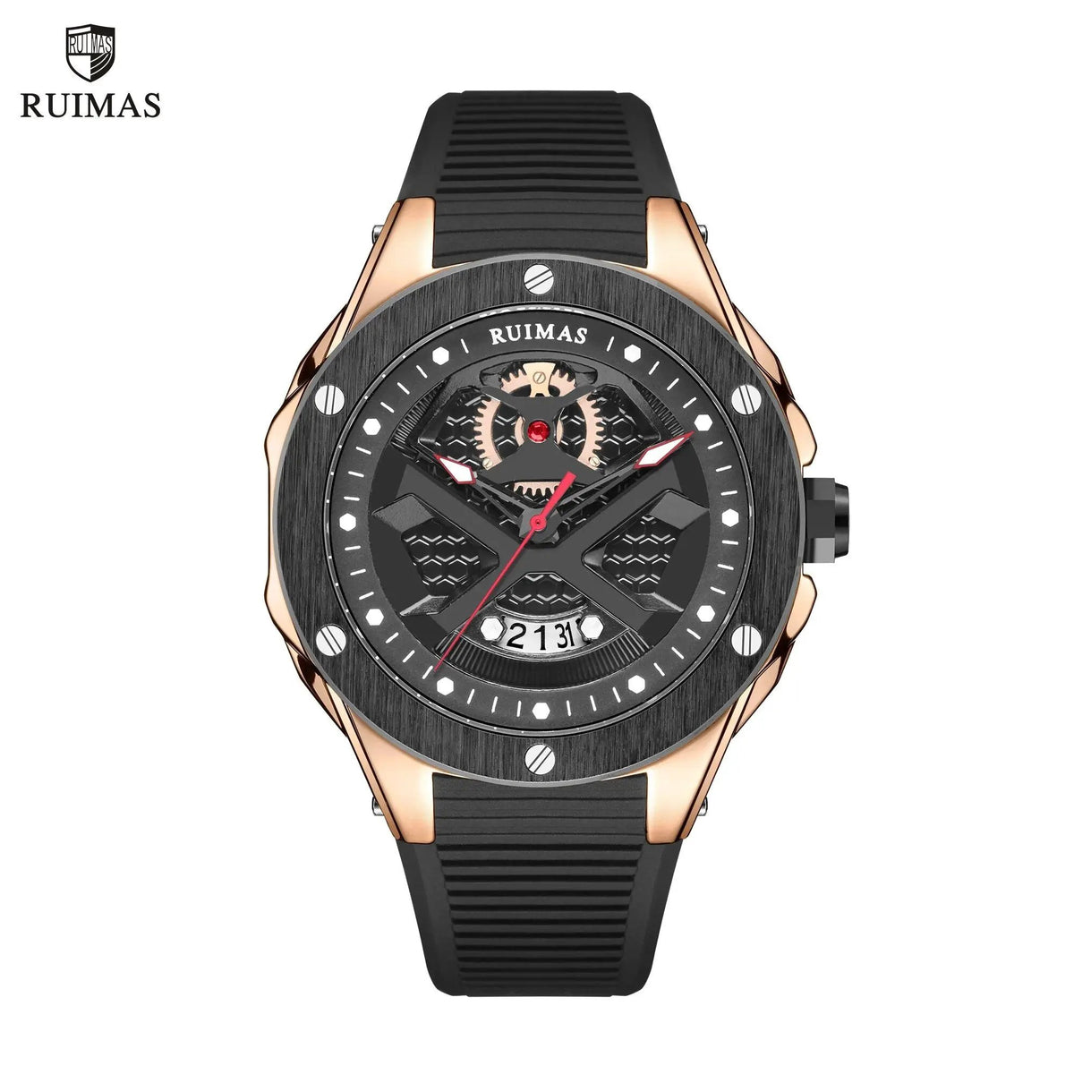 RUIMAS Brand Fashion Sport Watches for Men Quartz Silicone Band Wrist Watch Date Waterproof Wristwatches Clock Relogio Masculino 546 by MEGIR WATCH GROUP