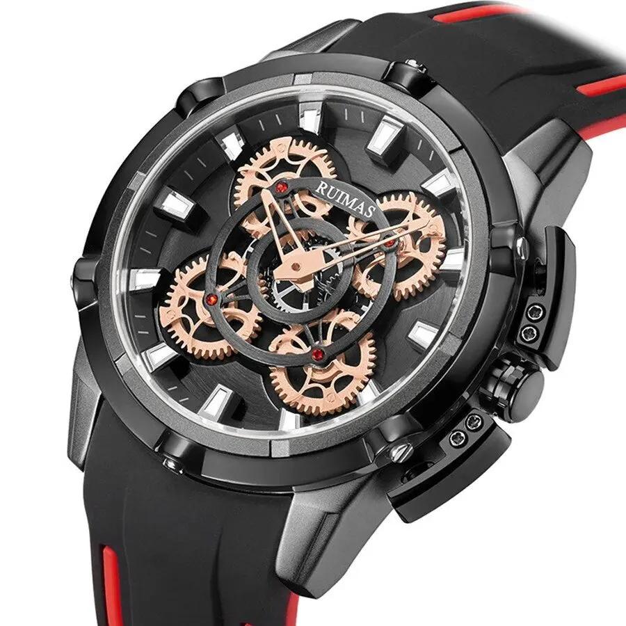 RUIMAS Top Brand Mens Watches Luxury Silicone Large Dial Sports Quartz Wristwatch Waterproof Date Clock Casual Relogio Masculino 547 by MEGIR WATCH GROUP