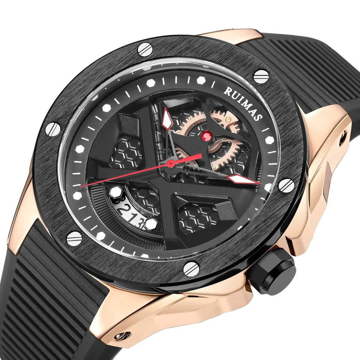 RUIMAS Brand Fashion Sport Watches for Men Quartz Silicone Band Wrist Watch Date Waterproof Wristwatches Clock Relogio Masculino 546 by MEGIR WATCH GROUP
