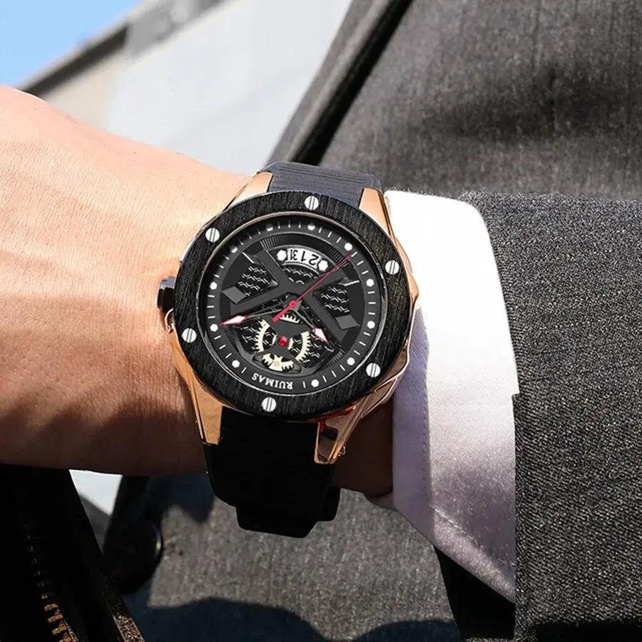 RUIMAS Brand Fashion Sport Watches for Men Quartz Silicone Band Wrist Watch Date Waterproof Wristwatches Clock Relogio Masculino 546 by MEGIR WATCH GROUP