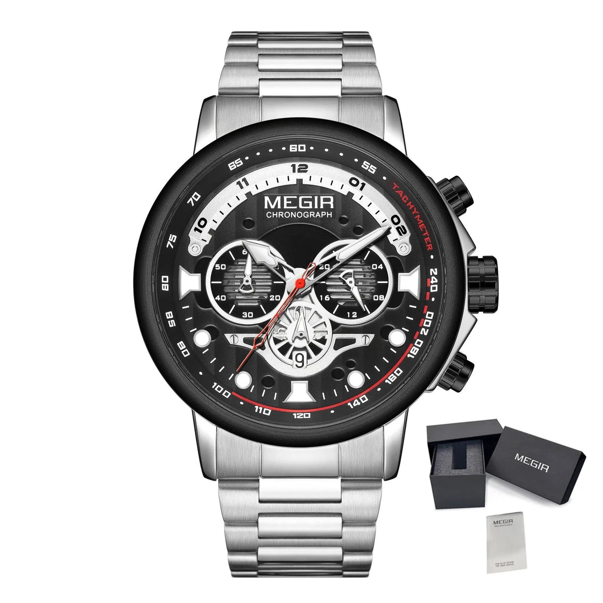 MEGIR Luxury Men Watches Stainless Steel Quartz Wristwatches Fashion Men Business Watch Clock Male Chronograph Relogio Masculino 2223 by MEGIR WATCH GROUP