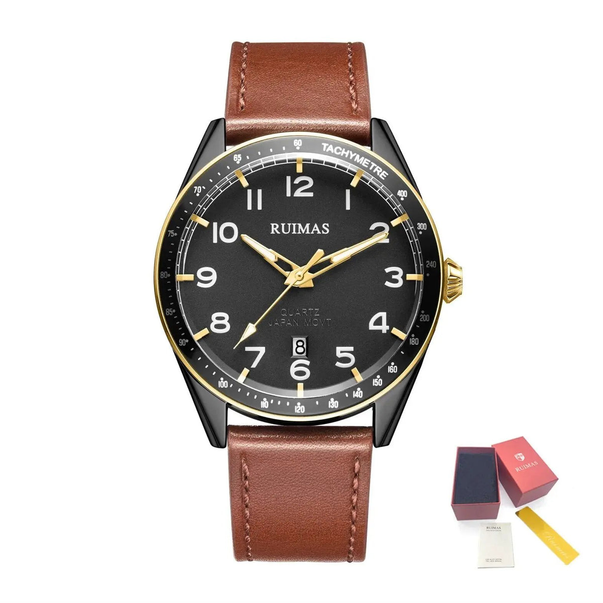 RUIMAS Men Quartz Watches Luxury Leather Sports Quartz Wristwatches Waterproof Luminous Casual Clock Auto Date Relogio Masculino 573 by MEGIR WATCH GROUP