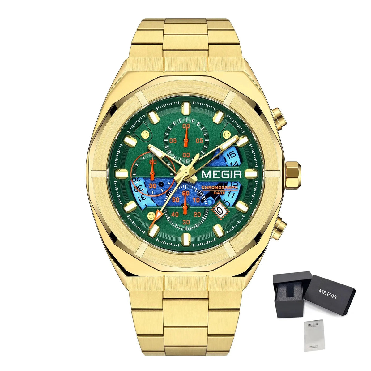MEGIR New Watch for Men Top Brand Luxury Casual Quartz Wristwatch with Chronograph Waterproof Luminous Auto Date Reloj Hombre 2225 by MEGIR WATCH GROUP
