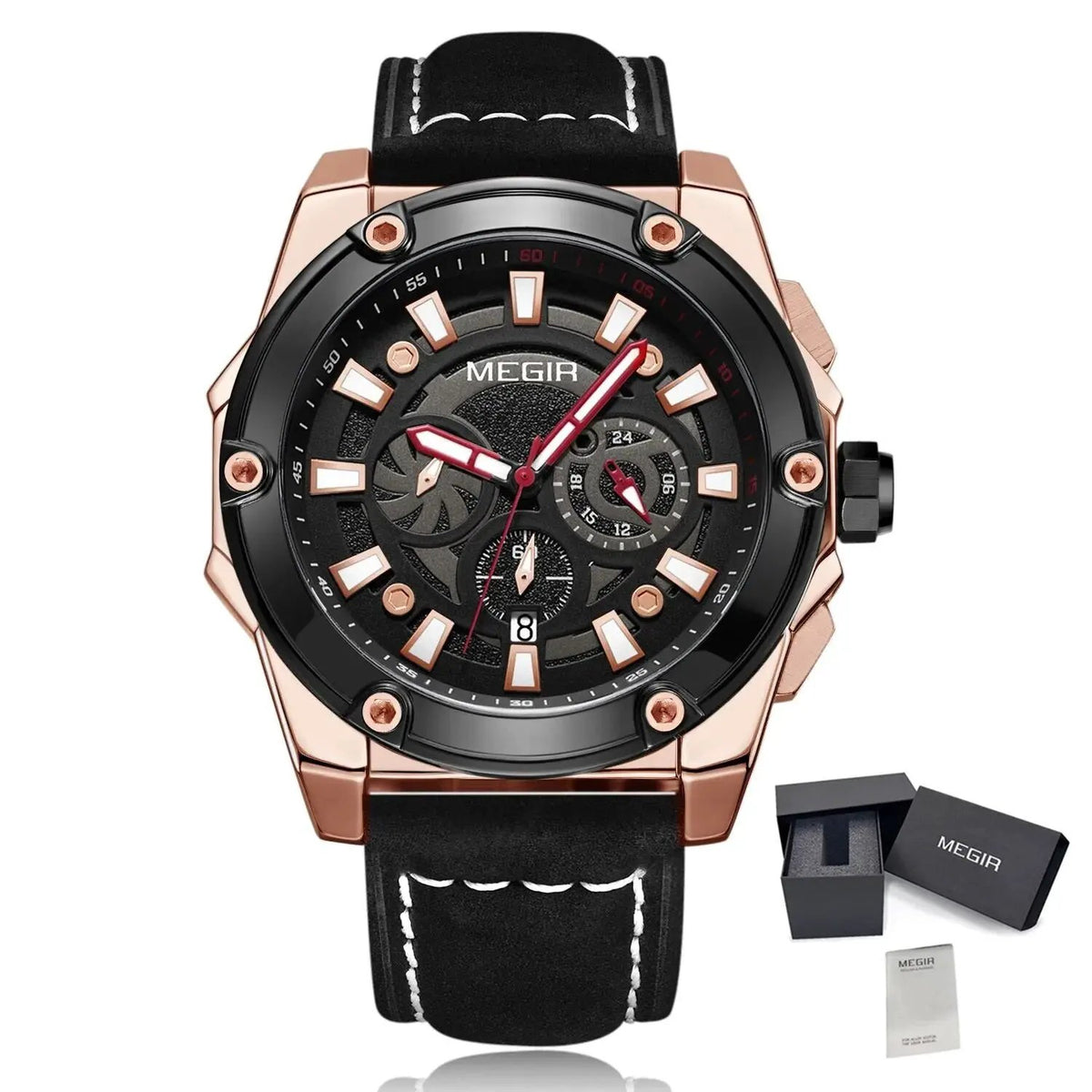 MEGIR Men's Watches Top Brand Luxury Casual Sports Wrist Watch Leather Strap Quartz Male Clock Chronograph Relogio Masculino 2122 by MEGIR WATCH GROUP