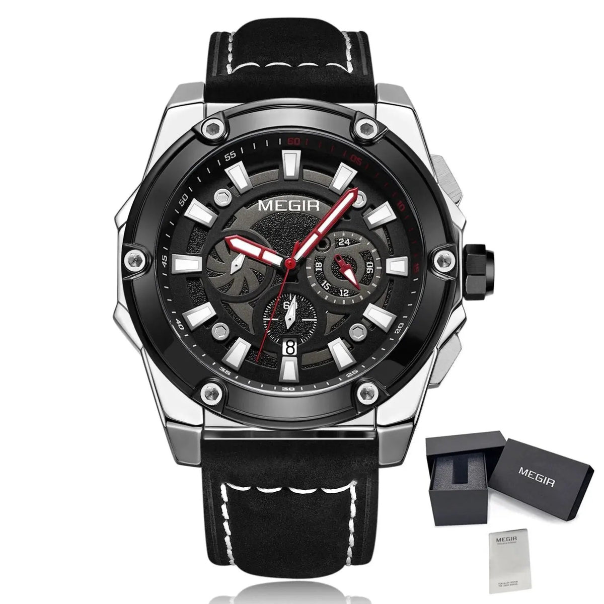 MEGIR Men's Watches Top Brand Luxury Casual Sports Wrist Watch Leather Strap Quartz Male Clock Chronograph Relogio Masculino 2122 by MEGIR WATCH GROUP