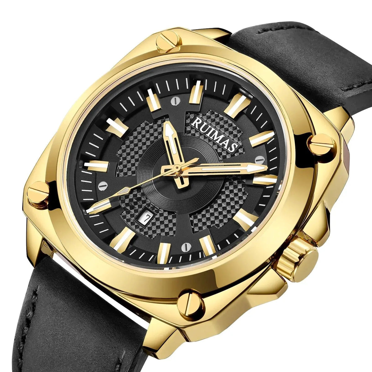 RUIMAS Top Brand Fashion Sports Quartz Wrist Watches for Men Waterproof Luminous Leather Band Relogio Masculino with Auto Date 303 by MEGIR WATCH GROUP
