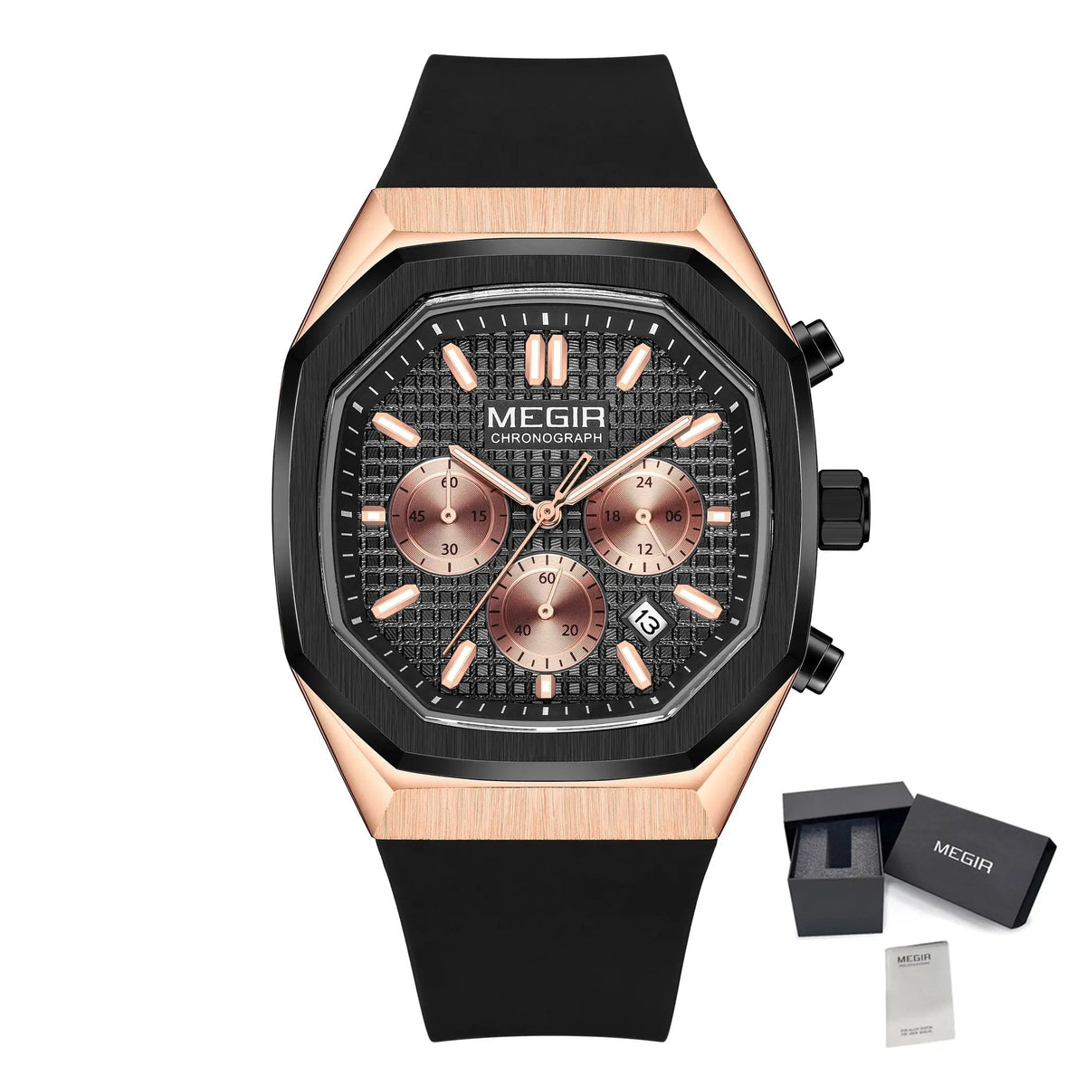 MEGIR Fashion Sport Military Watches for Men Luxury Quartz Wristwatch Silicone Strap Waterproof Date Clock 24-hour Reloj Hombre 2215 by MEGIR WATCH GROUP