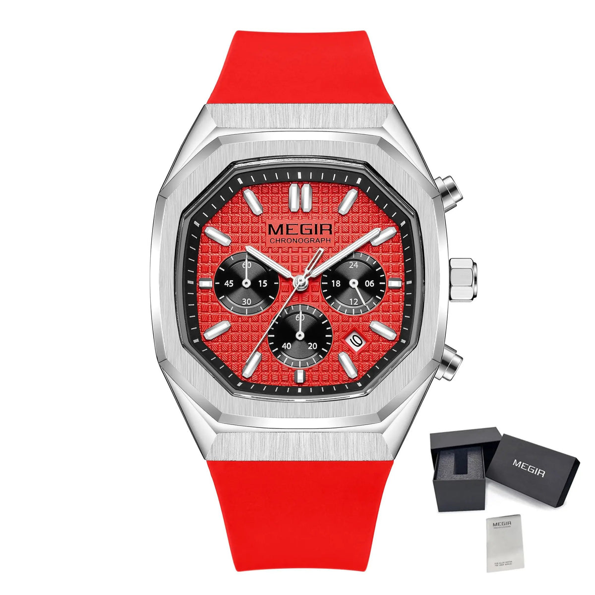 MEGIR Fashion Sport Military Watches for Men Luxury Quartz Wristwatch Silicone Strap Waterproof Date Clock 24-hour Reloj Hombre 2215 by MEGIR WATCH GROUP