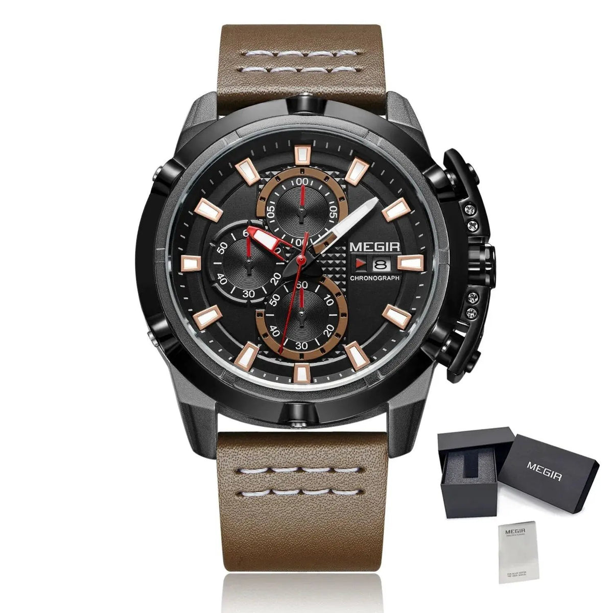 MEGIR Luxury Men's Watch Chronograph Fashion Sport Military Watches Waterproof Male Quartz Wristwatch Clock Montre Homme 2062 by MEGIR WATCH GROUP
