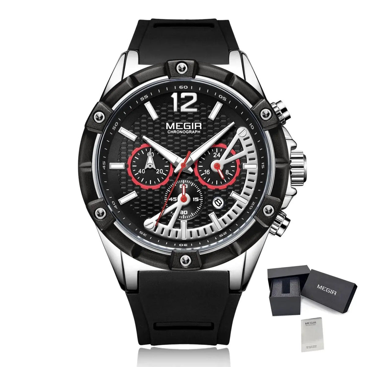 MEGIR Fashion Men Watches Silicone Strap Sport Military Watch Chronograph Waterproof Male Wristwatch Clock Montre Homme 2083 by MEGIR WATCH GROUP
