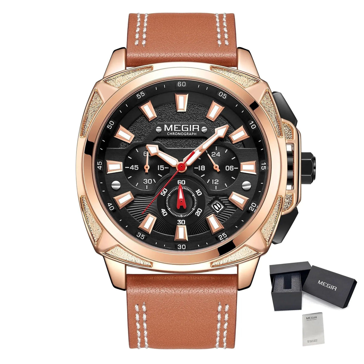 MEGIR Relogio Masculino Watches Men Fashion Leather Band Sports Military Watches Luxury Quartz Business Wristwatch Reloj Hombre 2128 by MEGIR WATCH GROUP