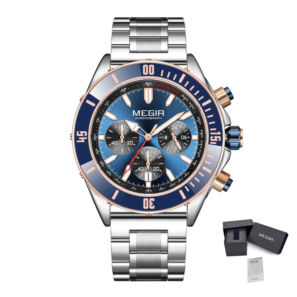 MEGIR Men Watch with Chronograph Fashion Quartz Military Waterproof Calendar Business Casual Wristwatches Clock Montre Homme 2226 by MEGIR WATCH GROUP